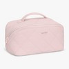 Hynes Eagle Quilted Makeup Organizer – Water-Resistant Travel Toiletry Bag with 5-Compartment Storage – Stone Gray - 3 of 4
