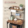 4-Tier Kitchen Bakers Rack with Built-in Power Strip, 2 Outlets & Adjustable Shelf, Microwave Stand with 8 Hooks - 4 of 4