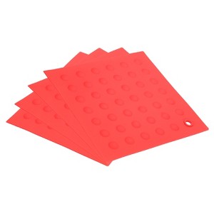 Unique Bargains Silicone Heat Resistant Multi-Purpose Trivets Mat 4 Pcs - 1 of 4