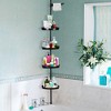 Shower Caddy Corner, 4 Adjustable Shelves with Tension Pole, up to 123 Inch, Black - image 2 of 4