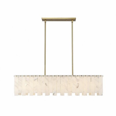 Viviana Contemporary 7-Light Linear Chandelier in Rubbed Brass