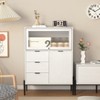 VYNXARIA Elegant Multi-Functional Sideboard with 3 Drawers and Glass Door - 3 of 4