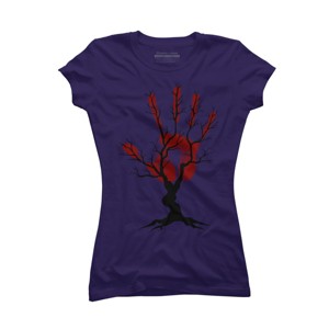 Junior's Design By Humans Halloween Tree By aisenArt T-Shirt - 1 of 3