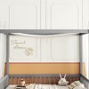 Twin Size Canopy Bed with Fence and Guardrails for Bedroom - 4 of 4