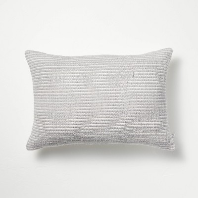 16x42 Washed Loop Stripe Lumbar Bed Pillow Gray - Hearth & Hand™ With  Magnolia : Target