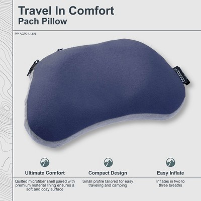 Compact Blue Inflatable Nylon Hammock Pillow