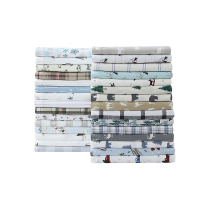 Gray Deer Lodge Queen Cotton Flannel Sheet Set
