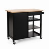 Bella Depot 41" Kitchen Island Cart with Solid Wood Top Storage Cabinet and Drawer - 4 of 4