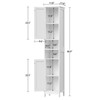 USIKEY 67" Tall Bathroom Cabinet with Adjustable Shelves and Doors, Narrow Bathroom Storage Cabinet for Small Space - 3 of 4