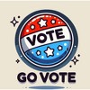 Go Vote Button! Adult Crew Neck Short Sleeve Tee - 2 of 2
