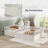Nicbex Twin/Full Floor Bed for Kids,Montessori Bed with High Fence and Small Door for Toddlers,Toddler Floor Bed with Rails,White/Gray - 4 of 4