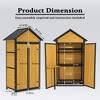Outdoor Storage Cabinet Weatherproof Wood Storage Shed with Waterproof Roof Removable Shelves Foldable Table Hooks 69 Inches Garden Tool Shed - 2 of 4