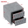 LIVAREEmlen Elegant Velvet Nightstand with 2 Drawers and Crystal Handle, Storage Bedside Table with Button-Tufted - 3 of 4