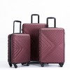Modern luggage set (3pc) with impact-resistant ABS construction, multi-directional spinner wheels, and TSA lock protection. - 3 of 4