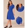 INSPIRE CHIC Women's Elegant Ruffled Peter Pan Collar Dresses - 2 of 4