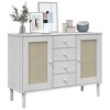 vidaXL Sideboard SENJA Rattan Look White 44.1 in.x15.7 in.x31.5 in. Solid Wood Pine - 3 of 4