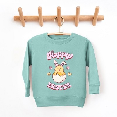 The Juniper Shop Hoppy Easter Chick Colorful Toddler Graphic Sweatshirt