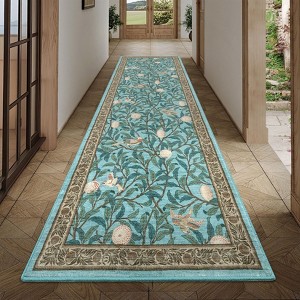 Modern Washable Area Rugs for Living Room Non Slip Stain Resistant Ultra Soft Floral Rug Carpet Floor Mat for Bedroom Dining Room Office - 1 of 4