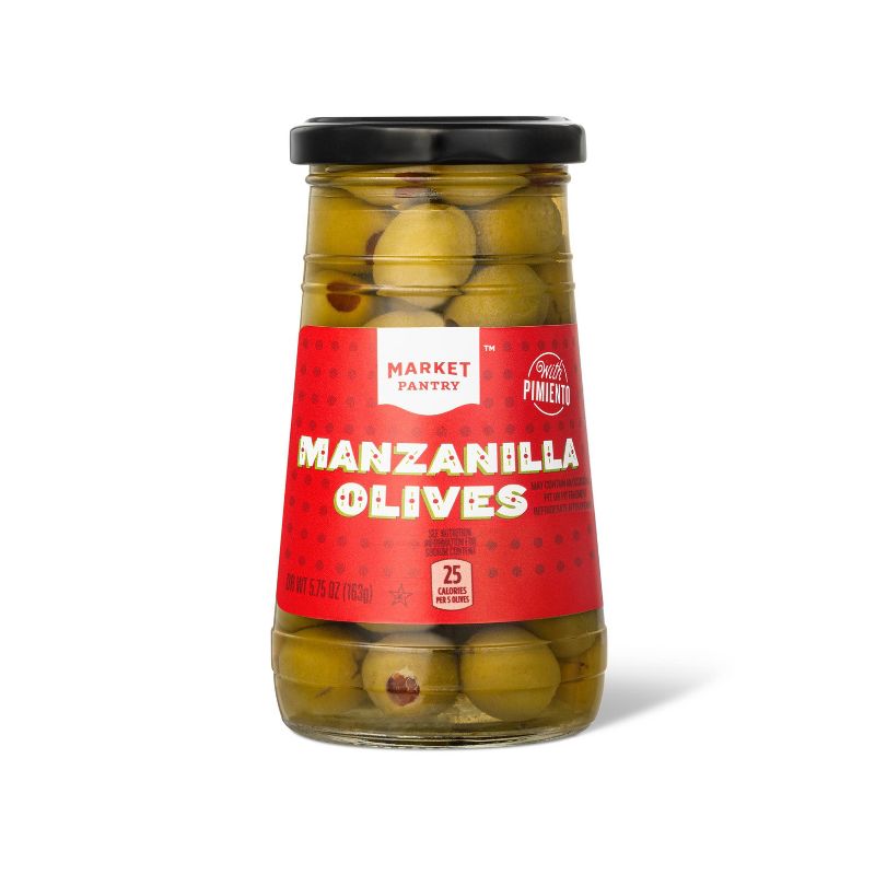 Pimiento Stuffed Green Olives - 5.75oz - Market Pantry&#8482;, 1 of 4