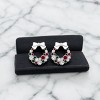 Slickblue Holiday Wreath Colored Crystal Earrings for Women, Rhodium Plated with 6 Carat Multi-Color Crystals, Post Back - 3 of 3