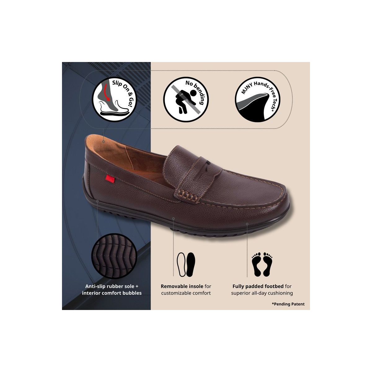 Marc Joseph New York | Mens Hands Free Slip On John Street Casual Penny Loafers - thumbnail 8