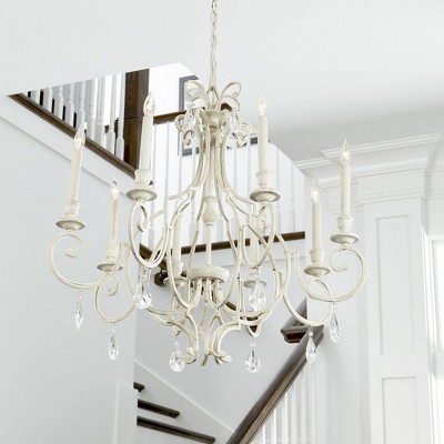 Ansley Transitional 8-Light Aged Silver Leaf Chandelier, 29W x 26.5H