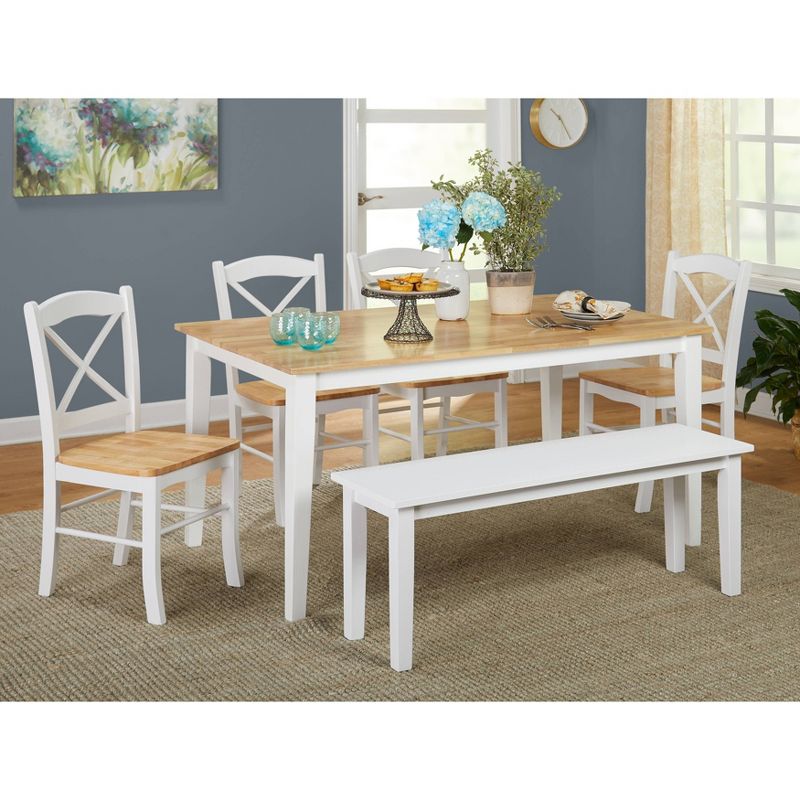 6pc Tiffany Dining Table Set Wood/White - Buylateral, 1 of 7