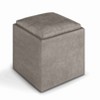 CAVINAS Linen Storage Ottoman Bench,Upholstered Ottoman with Flip Over Serving Tray for Living Room,Bedroom - 2 of 4
