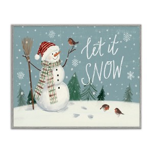 Stupell Industries Let It Snow Magical Snowman in Scenic Snowfield Framed Giclee Art - 1 of 4