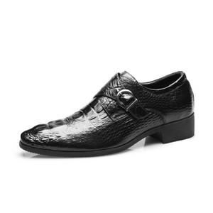 Santimon Men's Leather Buckle Monk Strap Loafers Formal Dress Shoes Black - 1 of 4