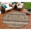 Chocolate And Gray Southwestern Washable Indoor Outdoor Area Rug - 2 of 4