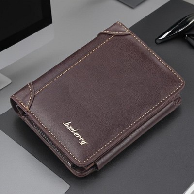 Paaaawaters Leather Mens Bifold Wallet Slim Minimalist | 1 ID Windows | 1 Coin Purse | Money Clip | 8 Card Slots | Gifts for Men