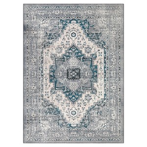 Boho Area Rug Oriental Floral Rugs Bedroom Living Room Indoor Rugs Soft Vintage Rugs - 1 of 4