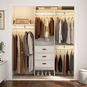 Aheaplus 60'' Closet System with Fabric Drawers, Walk-in Closet Organizer with Hanging Rods - 1 of 4