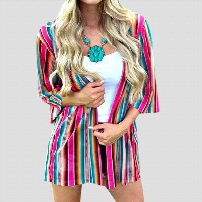 Women's Southwest Serape Striped Cardigan - Sterling Kreek
