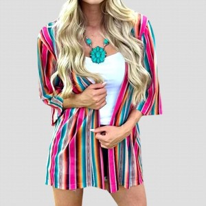 Women's Southwest Serape Striped Cardigan - Sterling Kreek - 1 of 3
