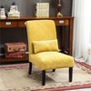 Roundhill Furniture Pisano chenille Fabric Armless Contemporary Accent Chair with Matching Kidney Pillow, Yellow - image 2 of 4