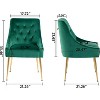 DYHOME Modern Dining Chairs Set of 6, Mid Century Dining Chairs with 5.12” Cushions, Velvet Upholstered Dining Chairs with Back Pull Rod - 2 of 4