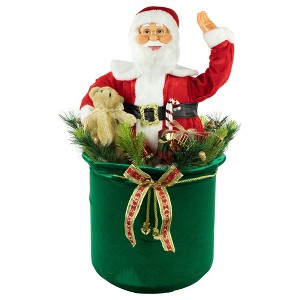 Northlight LED Lighted and Animated Gift Bag with Santa Claus Christmas Figure - 32" - 1 of 4