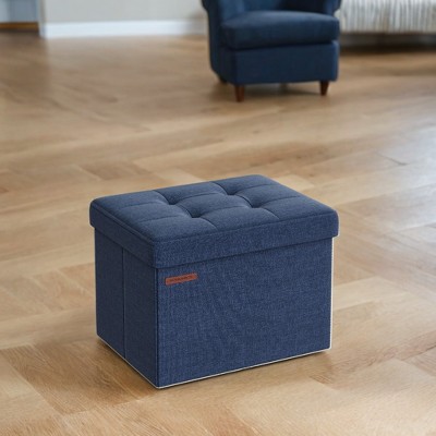 Small Folding Storage Ottoman Bench, Ottoman with Storage, Foot Rest Stool, 286 lb Capacity, for Living Room, Bedroom, Dorm, Home Office