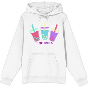 I Love Boba Adult Long Sleeve Hoodie - 1 of 2