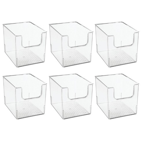 Mdesign Kitchen Plastic Storage Organizer Bin With Open Front - 6 Pack ...