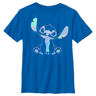 Boy's Lilo & Stitch Holographic Stitch T-shirt - Royal Blue - X Small ...