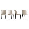 Upholstered Dining Chairs with Linen Blend Fabric and Metal Legs, Modern Armless Side Chairs for Dining Room-Maison Boucle - 2 of 4