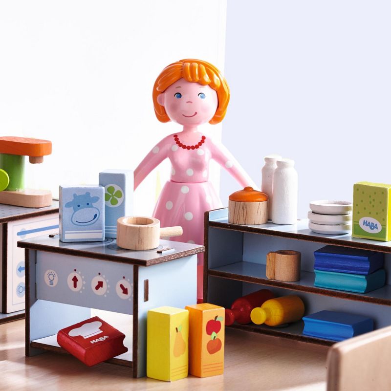 HABA Little Friends Dollhouse Kitchen Accessories - 24 Piece Set for 4" Bendy Dolls, 2 of 4