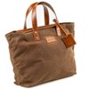 THE DUST COMPANY Leather Tote In Waxed Cotton Made in USA - 3 of 4