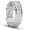 Pompeii3 1/2 Ct Mens Blue Diamond Princess Cut Wedding Ring 10k White Gold - 2 of 4
