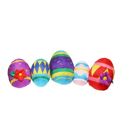 Northlight Easter 10' Inflatable Prelit Eggs Outdoor Decoration - Purple/Blue