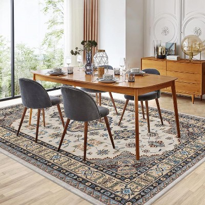 Garvee Washable Traditional Area Rug, Vintage Ultra-Thin Floor Carpet for Living Room