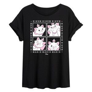 Women's - Aristocats - Marie Grid Oversized Graphic T-Shirt - 1 of 4